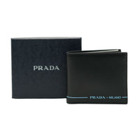 Black City Calf Bi-Fold Logo Wallet