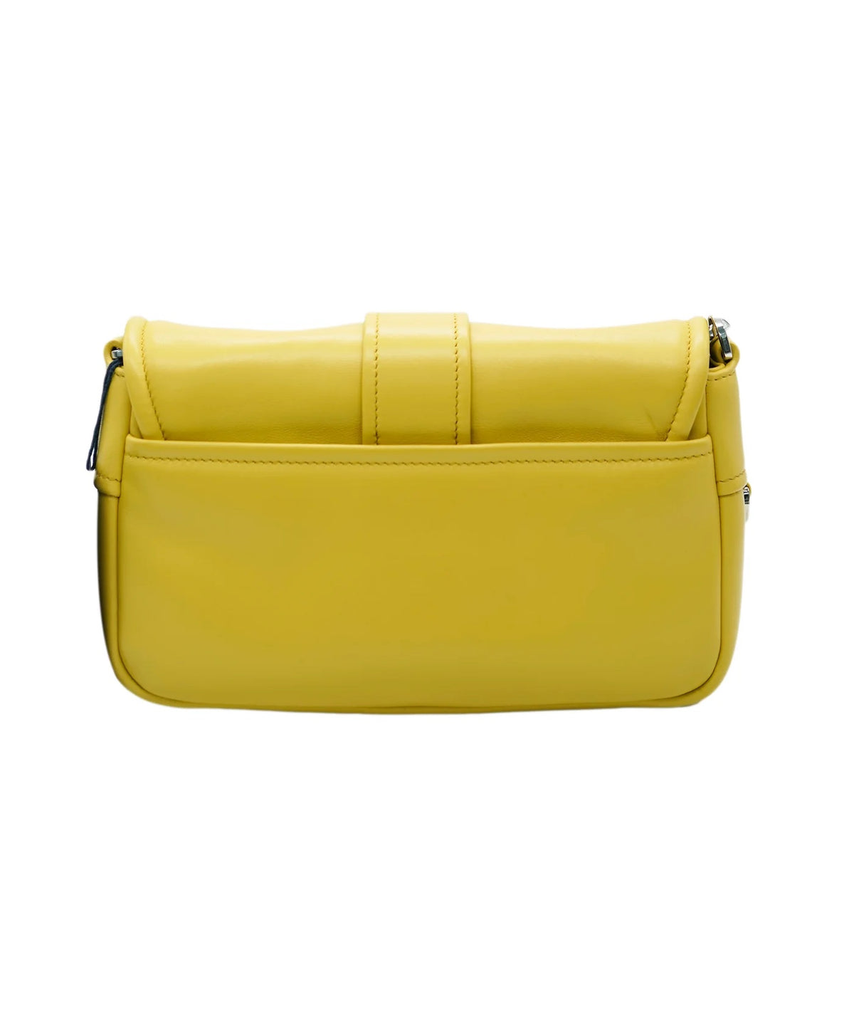 Yellow Padded Nappa Pocket Front Buckle Bag