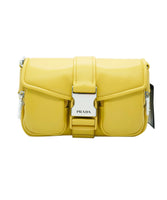 Yellow Padded Nappa Pocket Front Buckle Bag