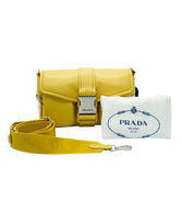 Yellow Padded Nappa Pocket Front Buckle Bag