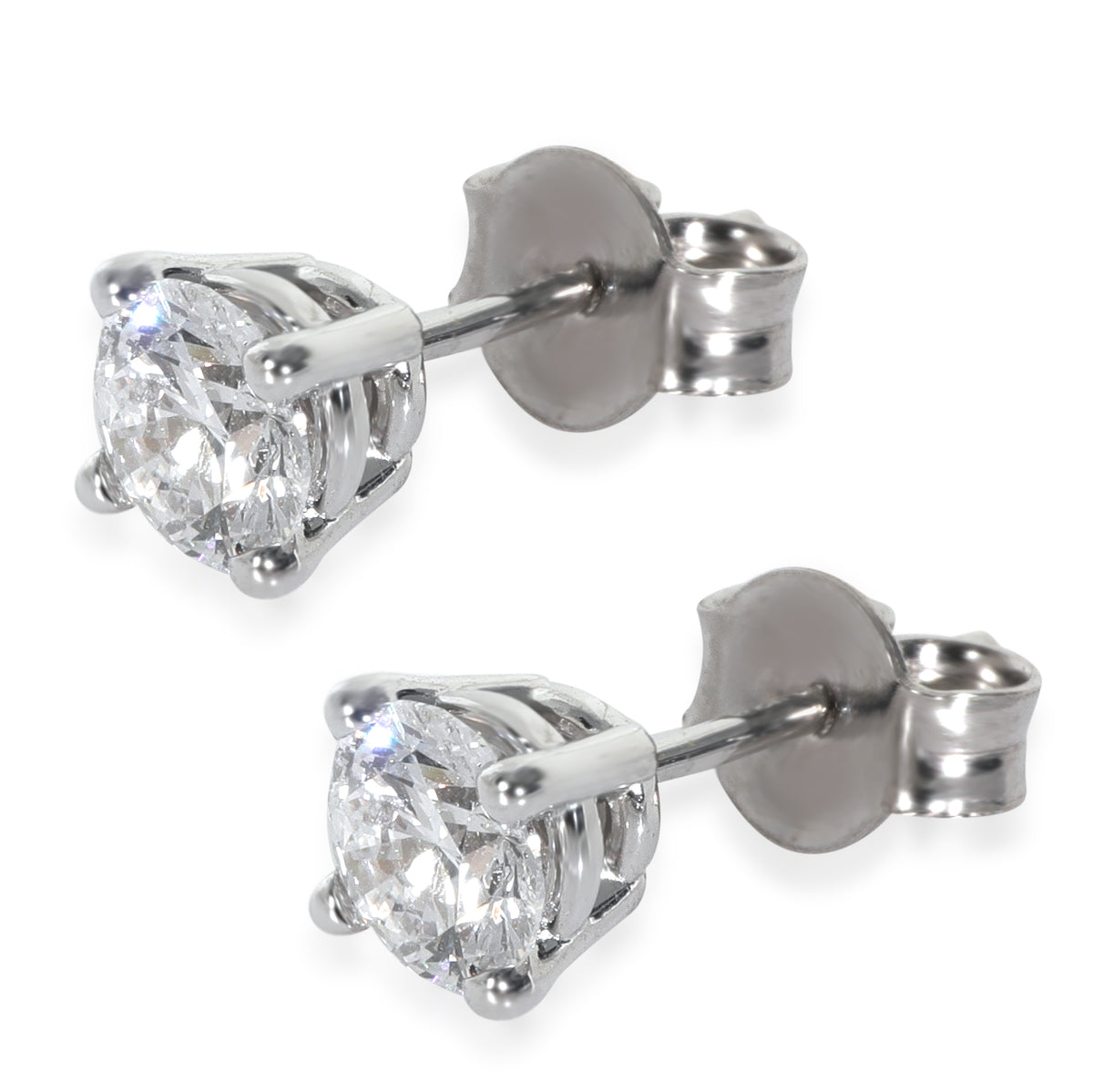 Lab-Grown Diamond Earrings In 18K White Gold .75 Ctw.