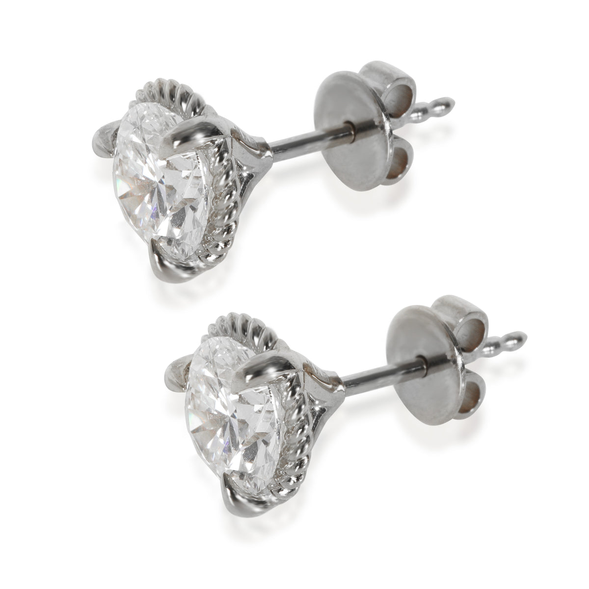 Lab-Grown Diamond Earrings In 14K White Gold, 3.03 Ctw.