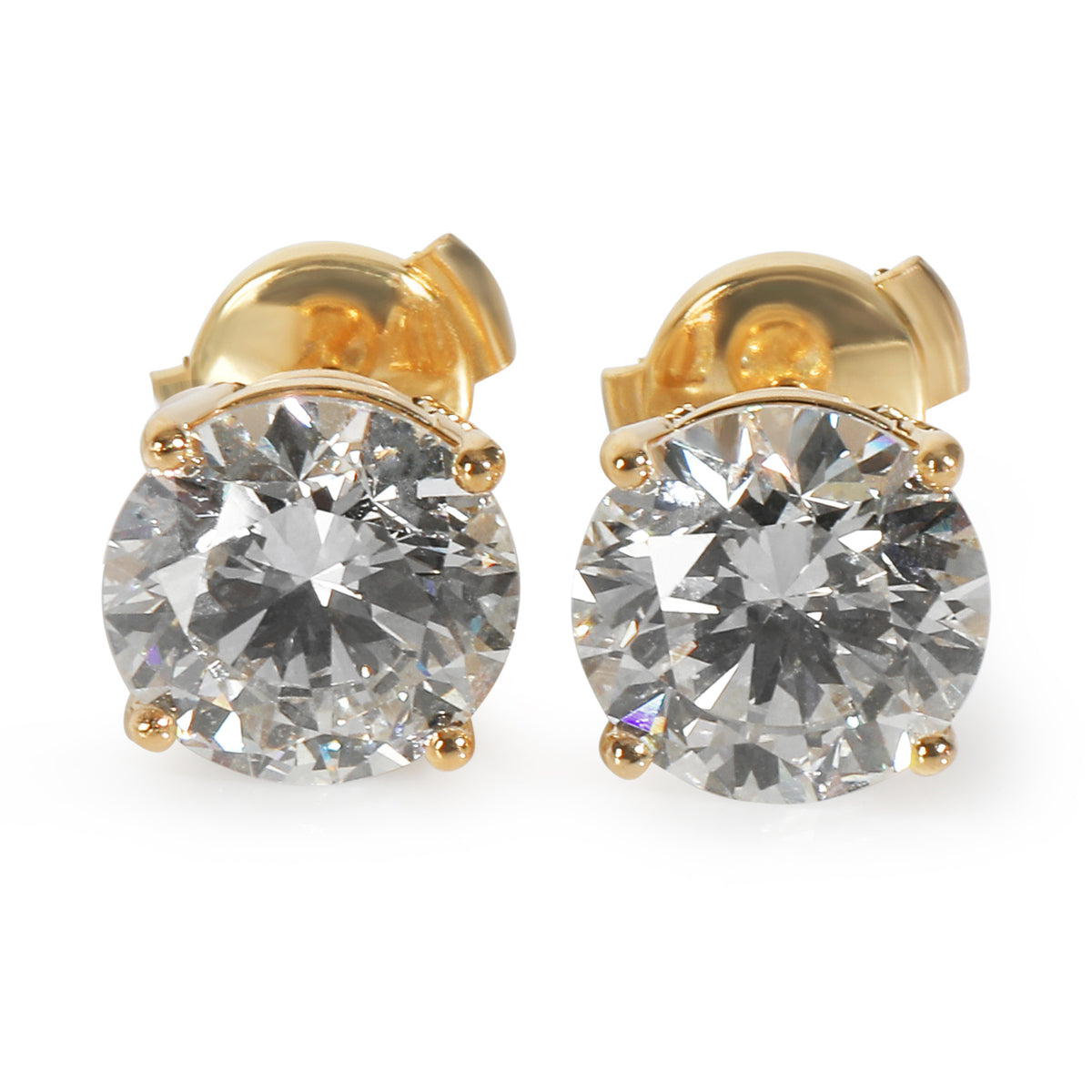 4 ctw Yellow Gold Lab-Grown Diamond Earrings