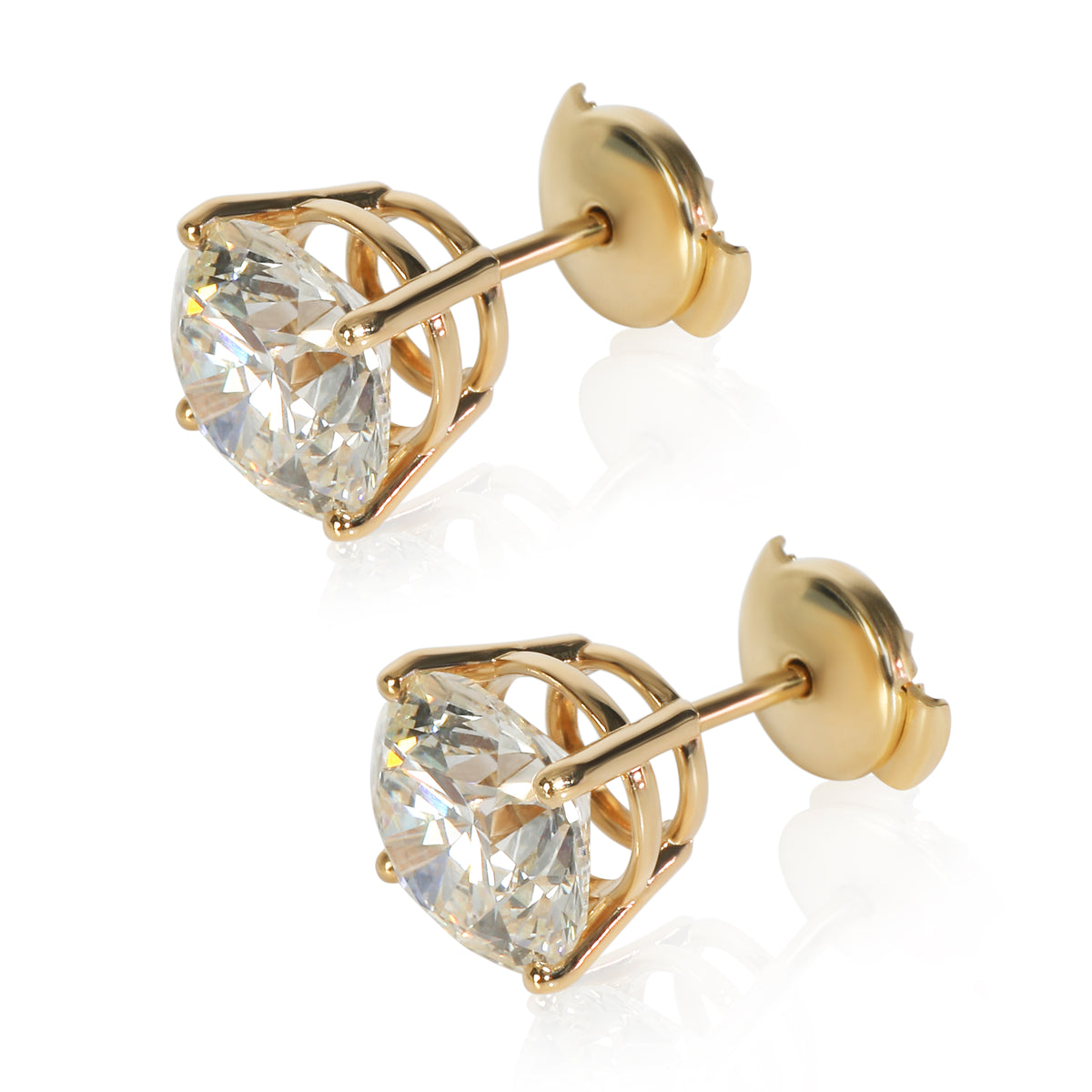 4 ctw Yellow Gold Lab-Grown Diamond Earrings