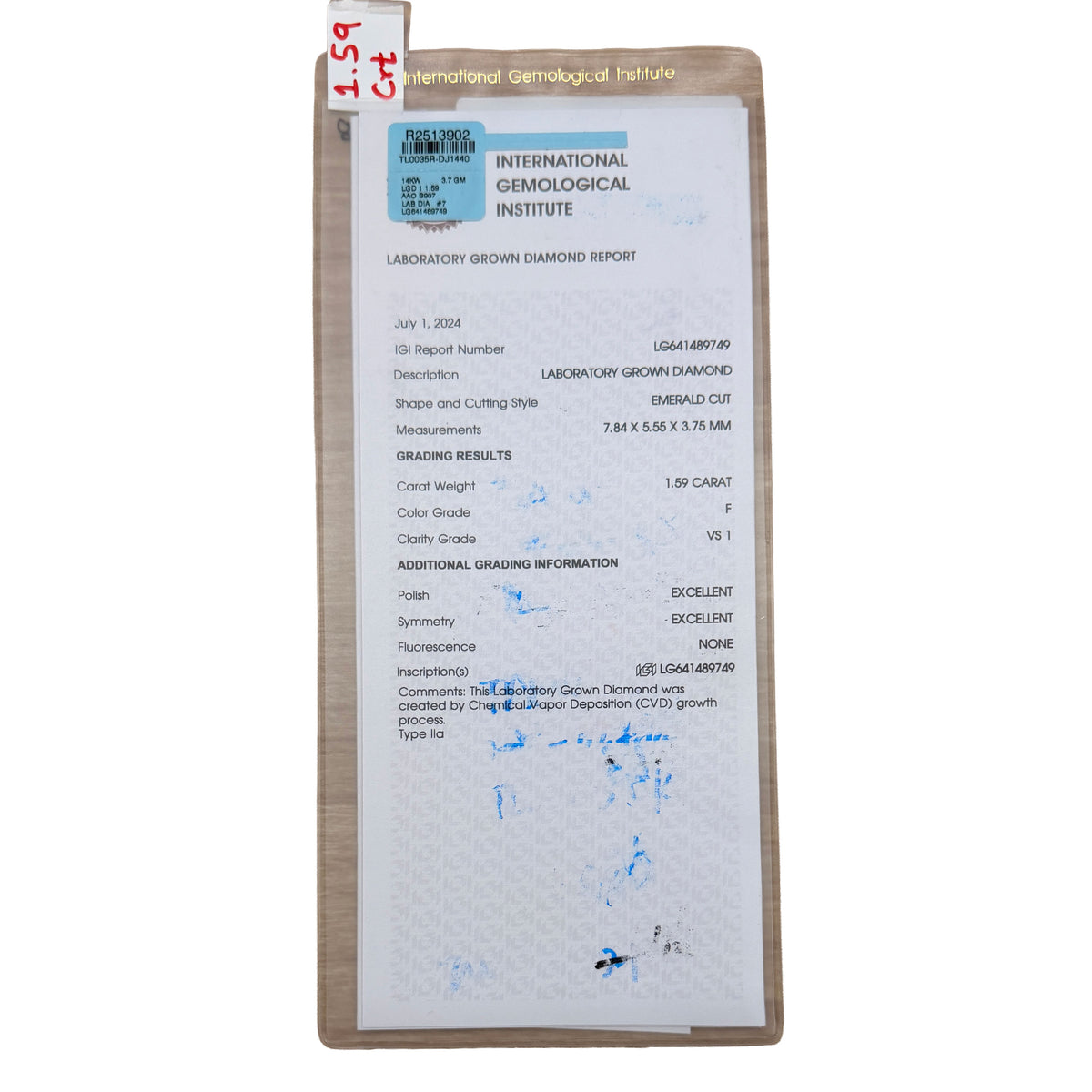 1.59 ctw White Gold Lab-Grown Diamond Engagement Ring