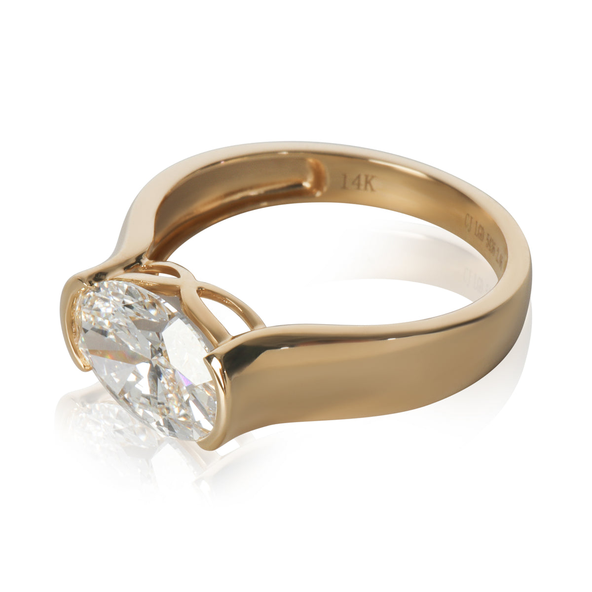 2.08 ctw Yellow Gold Lab-Grown Diamond Engagement Ring