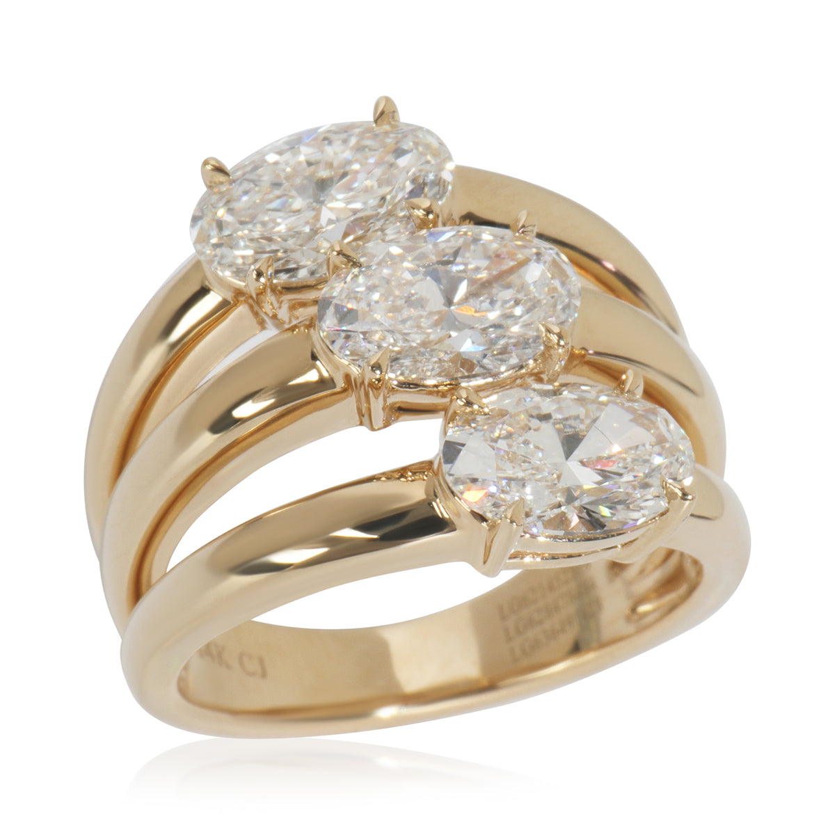 3.3 ctw Yellow Gold Lab-Grown Diamond Ring
