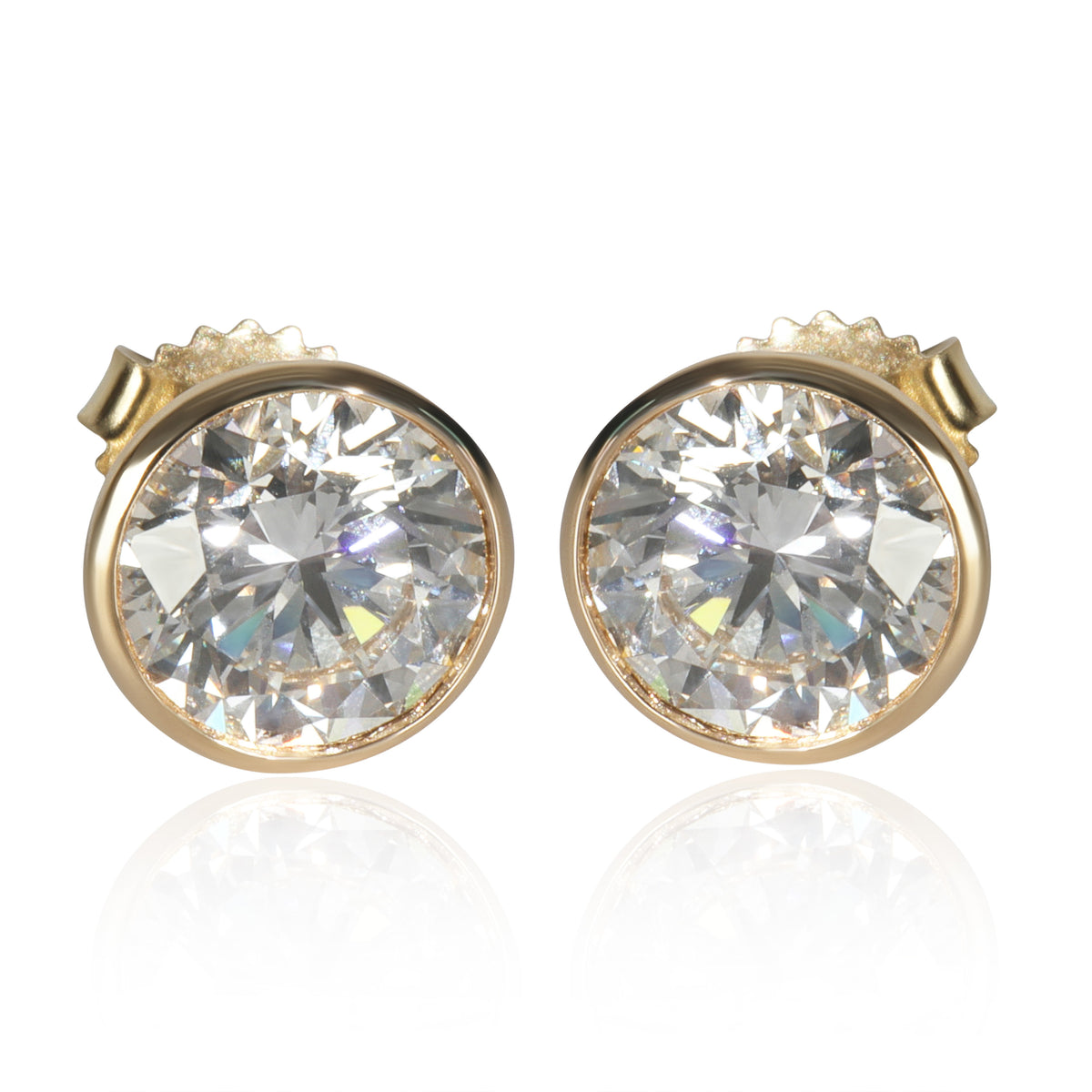 4.2 ctw Yellow Gold Lab-Grown Diamond Earrings