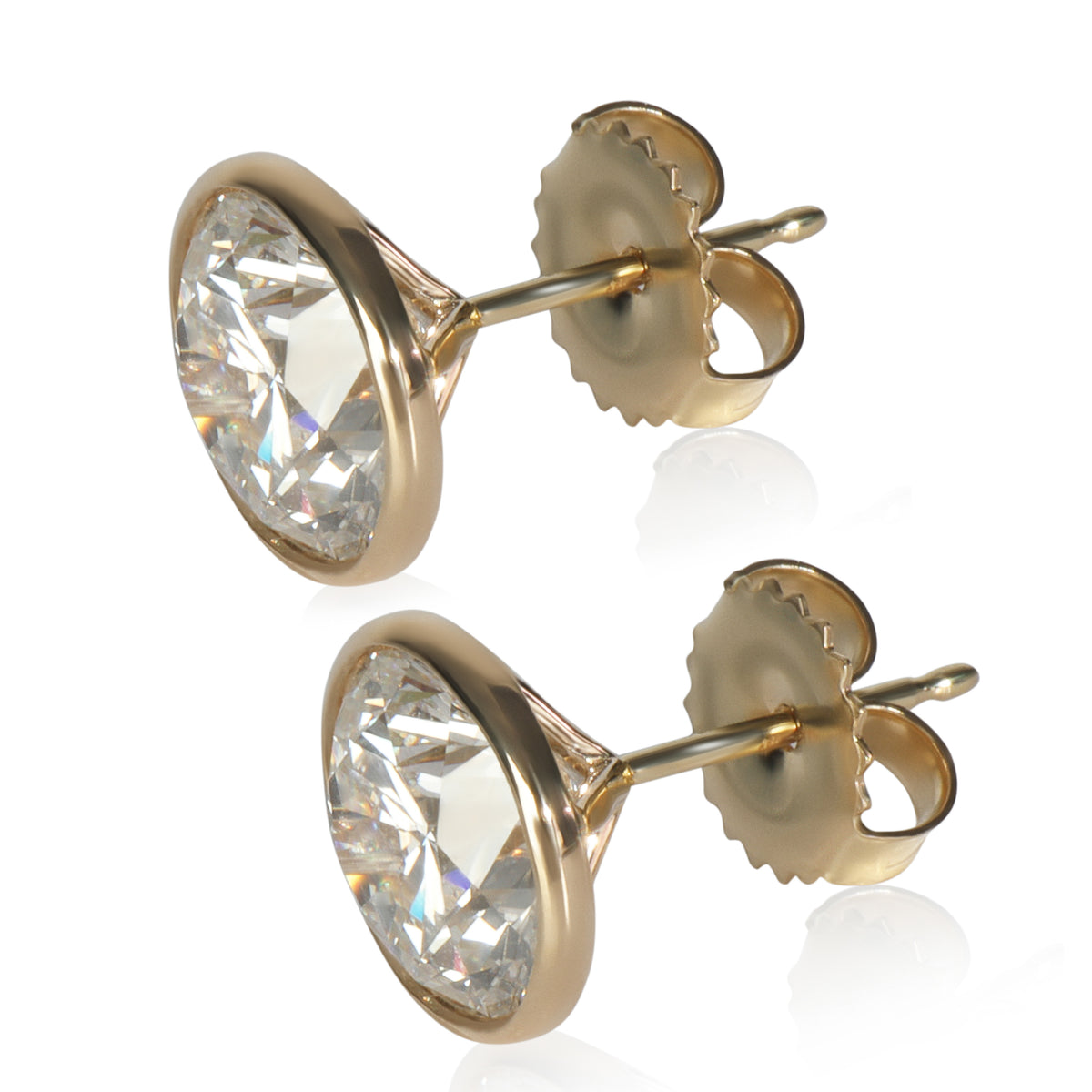 4.2 ctw Yellow Gold Lab-Grown Diamond Earrings