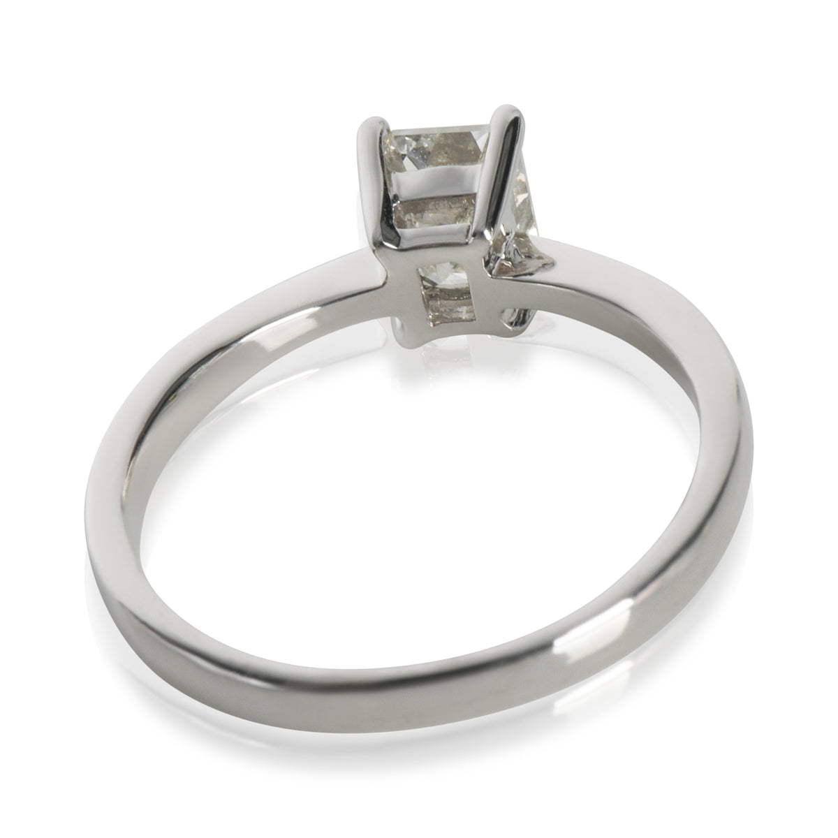 1 ct Emerald Diamond Engagement Ring