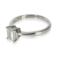 1 ct Emerald Diamond Engagement Ring