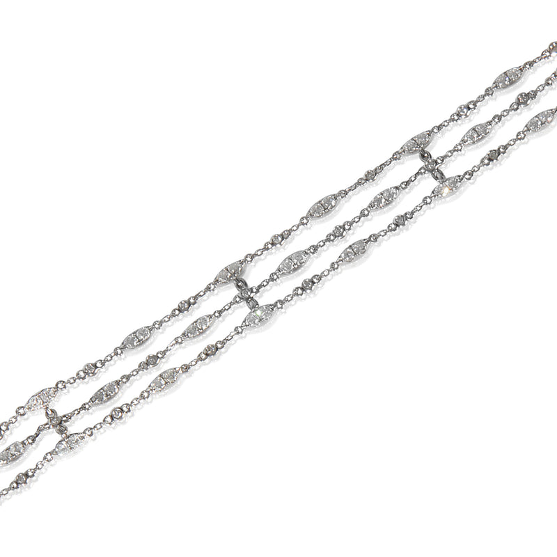 White Gold Diamond Petite Triple Strand Bracelet