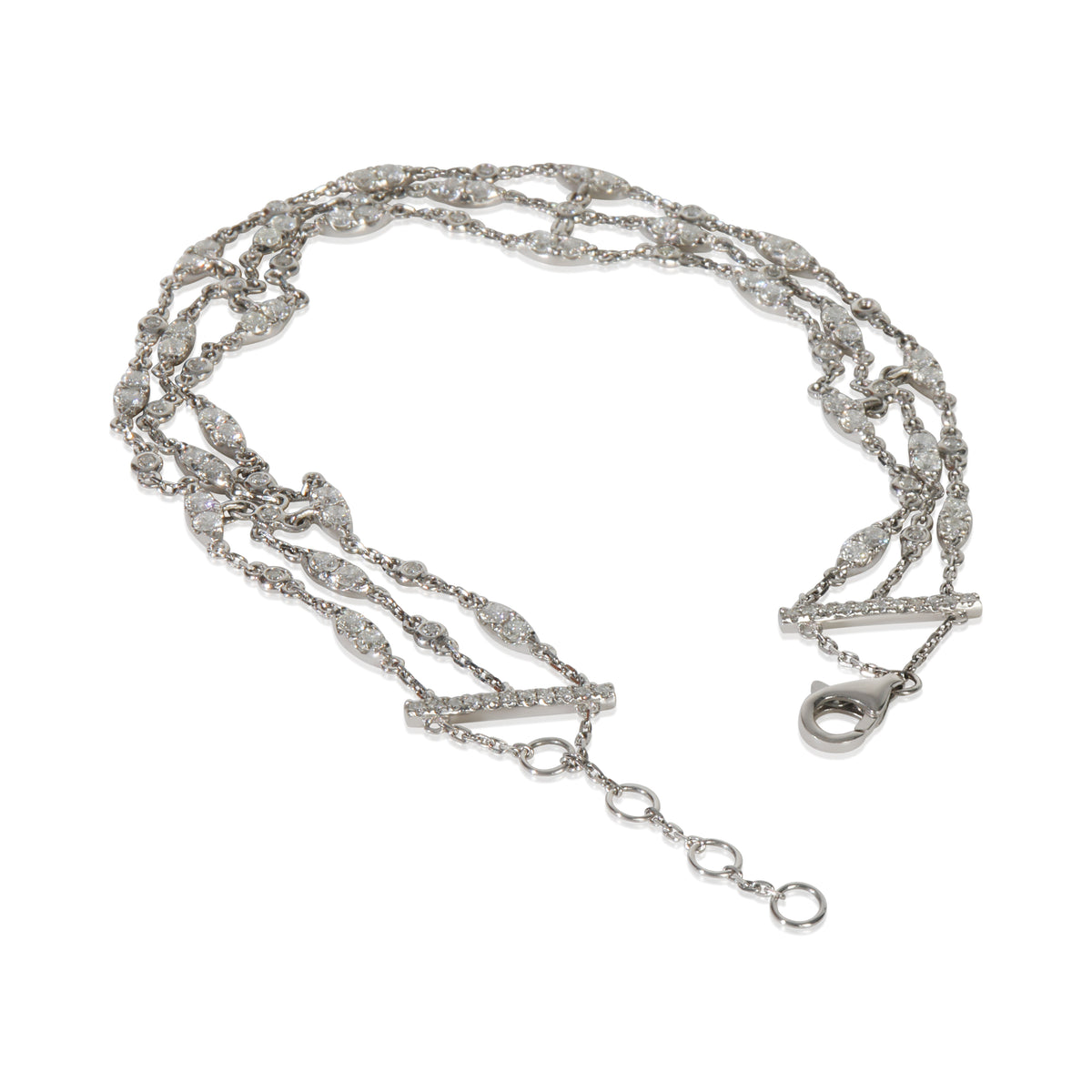 White Gold Diamond Petite Triple Strand Bracelet