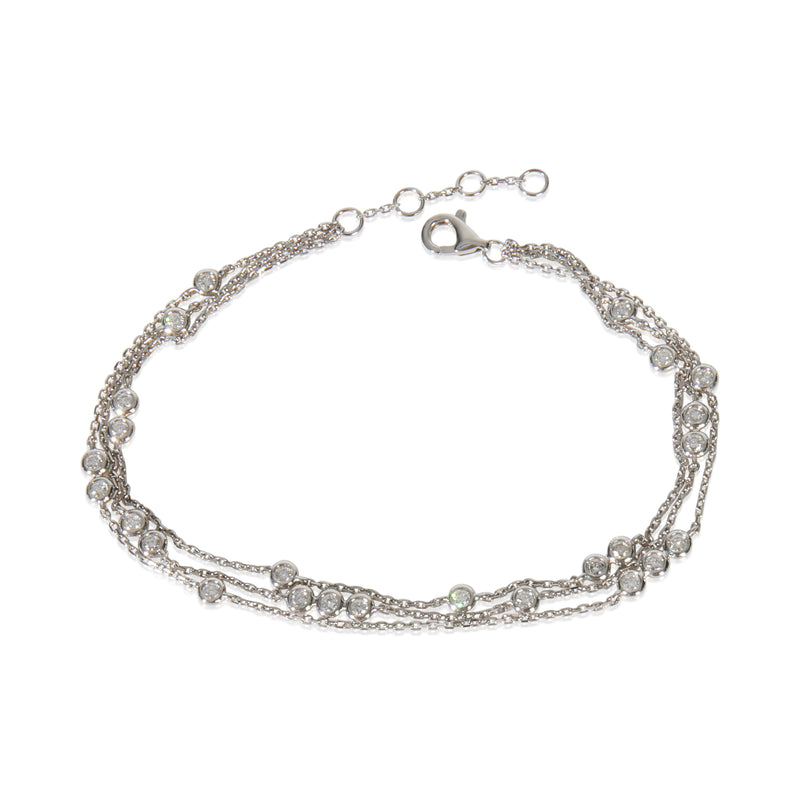 White Gold Diamond Triple Strand Bracelet