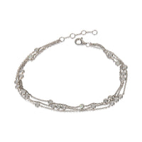 White Gold Diamond Triple Strand Bracelet