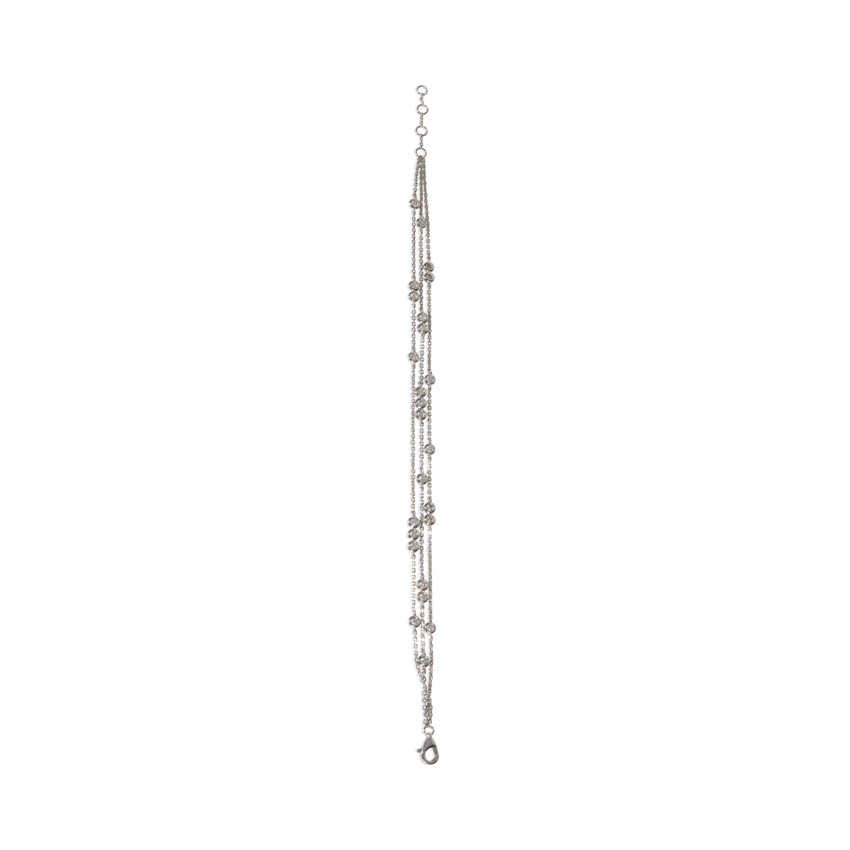 White Gold Diamond Triple Strand Bracelet