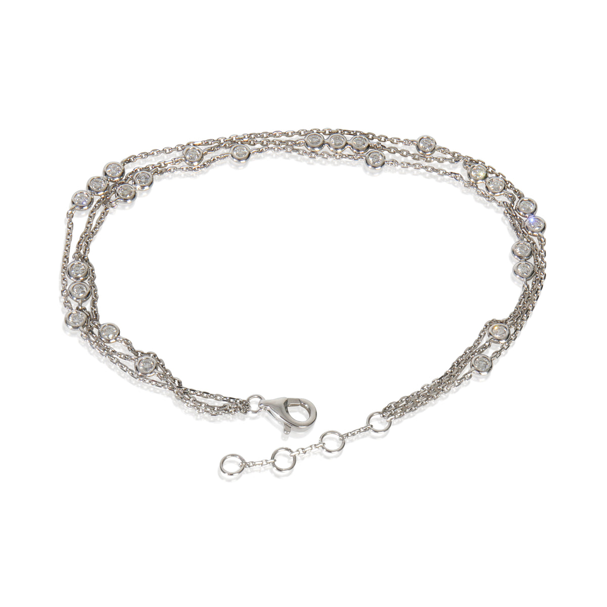 White Gold Diamond Triple Strand Bracelet