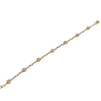 Yellow Gold Diamond Cluster Station Bracelet