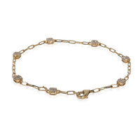 Yellow Gold Diamond Cluster Station Bracelet