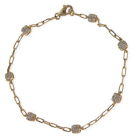 Yellow Gold Diamond Cluster Station Bracelet
