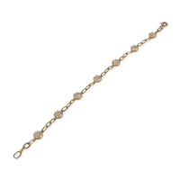Yellow Gold Diamond Cluster Station Bracelet