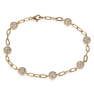 Yellow Gold Diamond Cluster Station Bracelet