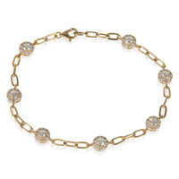 Yellow Gold Diamond Cluster Station Bracelet