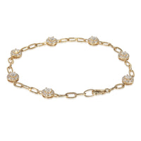Yellow Gold Diamond Cluster Station Bracelet