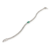White Gold Emerald and Diamond Bracelet