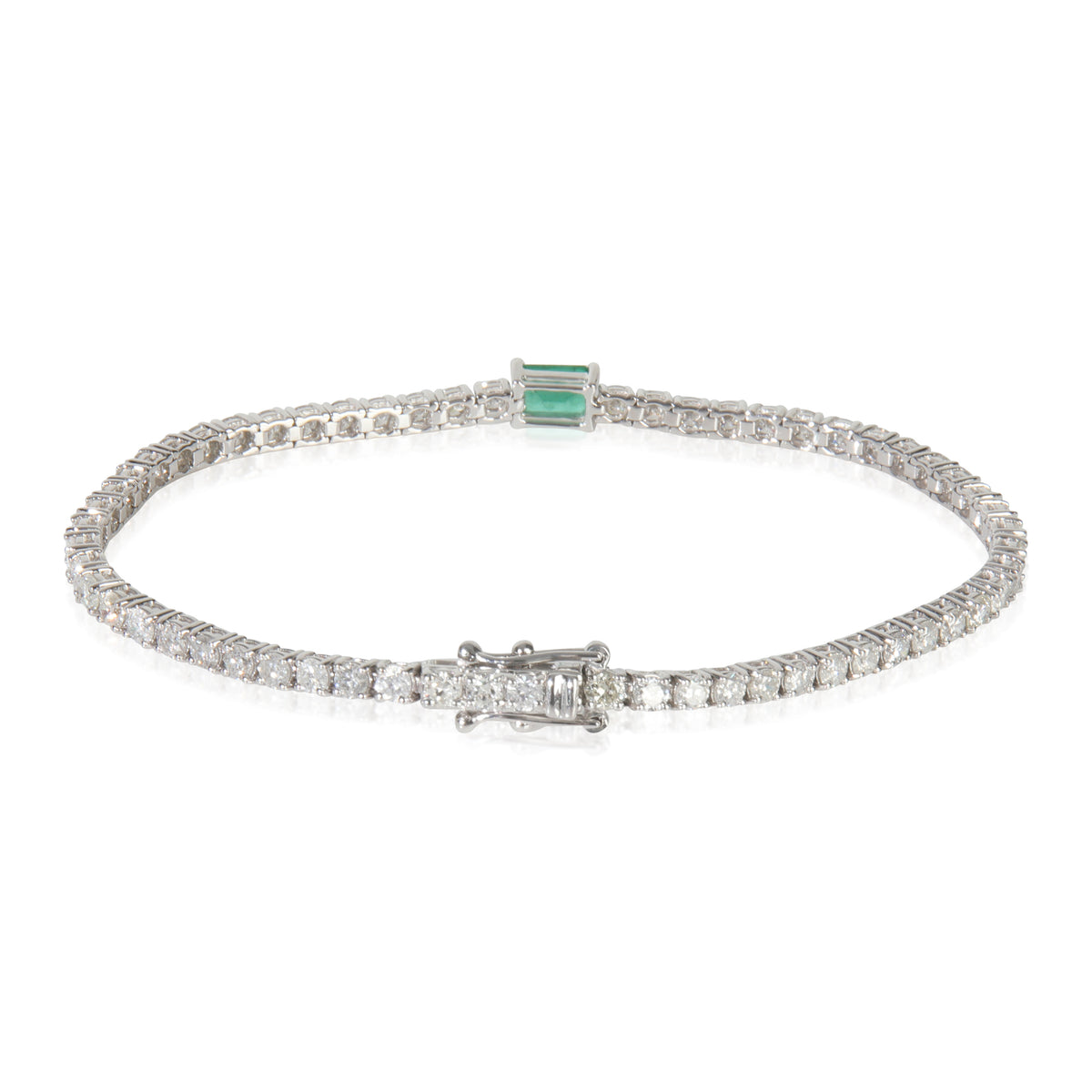 White Gold Emerald and Diamond Bracelet