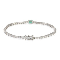 White Gold Emerald and Diamond Bracelet