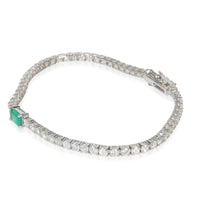 White Gold Emerald and Diamond Bracelet