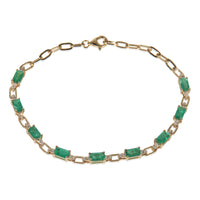 Yellow Gold Emerald and Diamond Bracelet