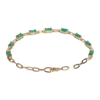 Yellow Gold Emerald and Diamond Bracelet