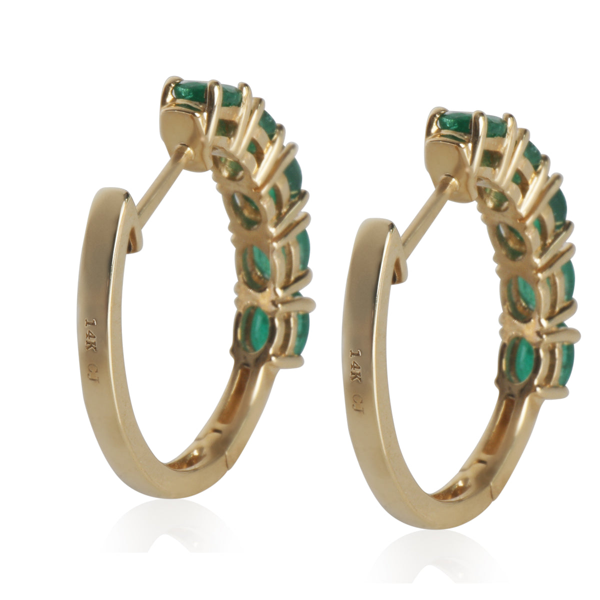 Yellow Gold Emerald Earrings