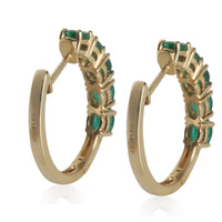 Yellow Gold Emerald Earrings