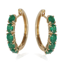 Yellow Gold Emerald Earrings