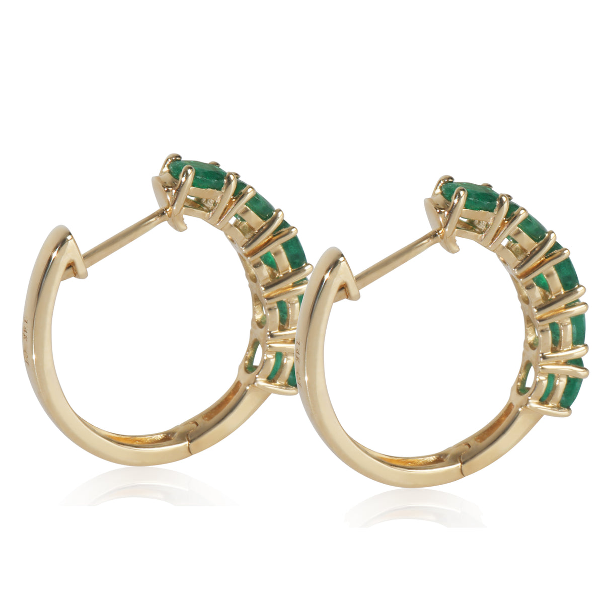 Yellow Gold Emerald Earrings