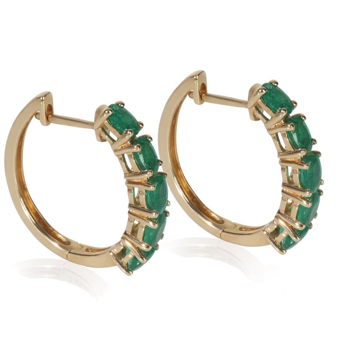 Yellow Gold Emerald Earrings