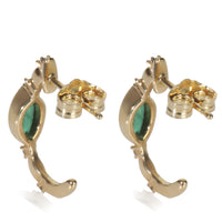 Yellow Gold Emerald and Diamond Earrings