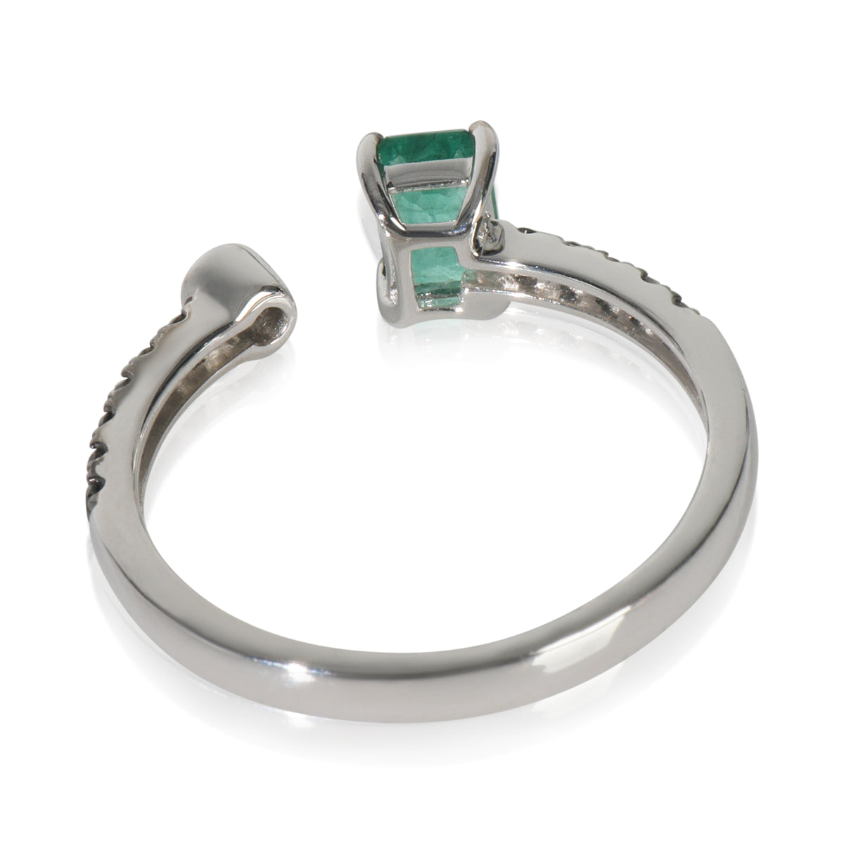 White Gold Emerald and Diamond Ring