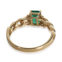 Yellow Gold Emerald and Diamond Ring