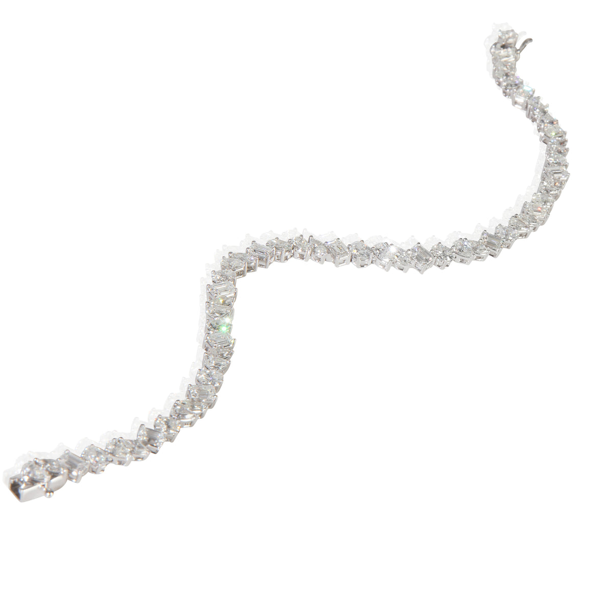 White Gold Diamond Mixed Shape Bracelet
