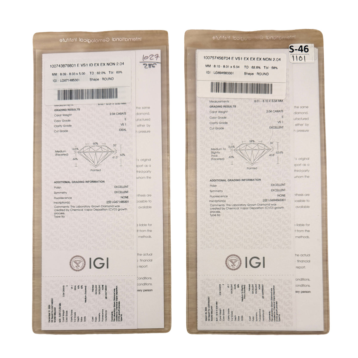 4.08 ctw White Gold Lab-Grown Diamond Earrings