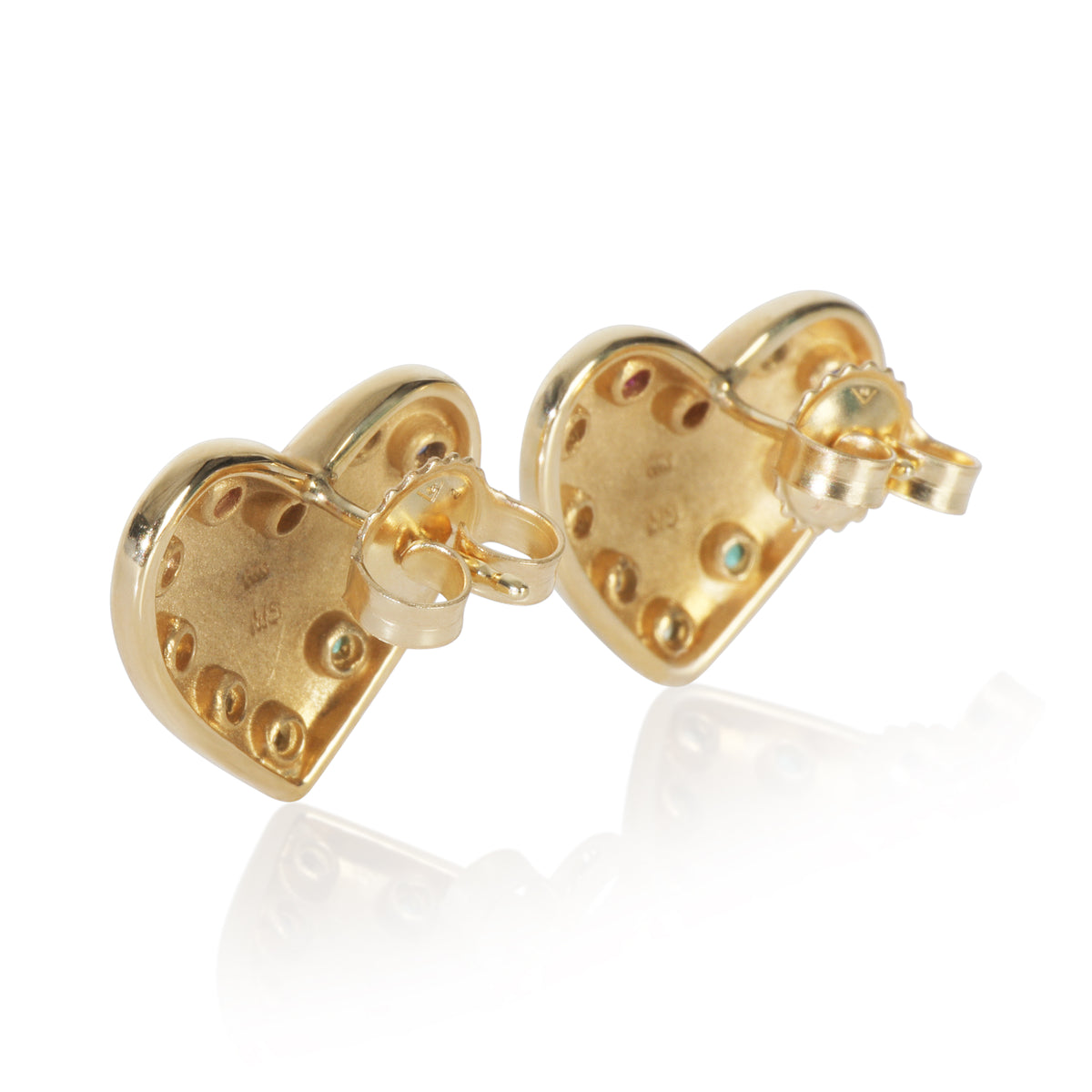 Yellow Gold  Rainbow Gemstone Earrings