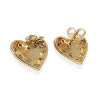 Yellow Gold  Rainbow Gemstone Earrings