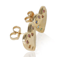 Yellow Gold  Rainbow Gemstone Earrings