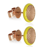 Rose Gold  Yellow Enamel Earrings