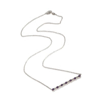 White Gold Amethyst and Diamond Pendant