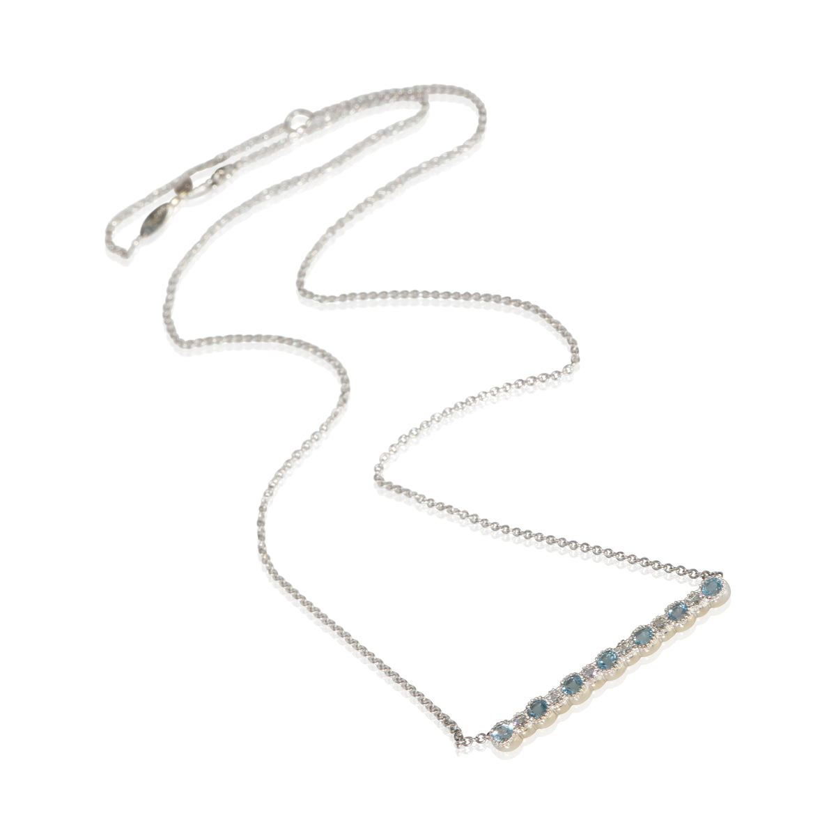 White Gold Topaz and Diamond Pendant